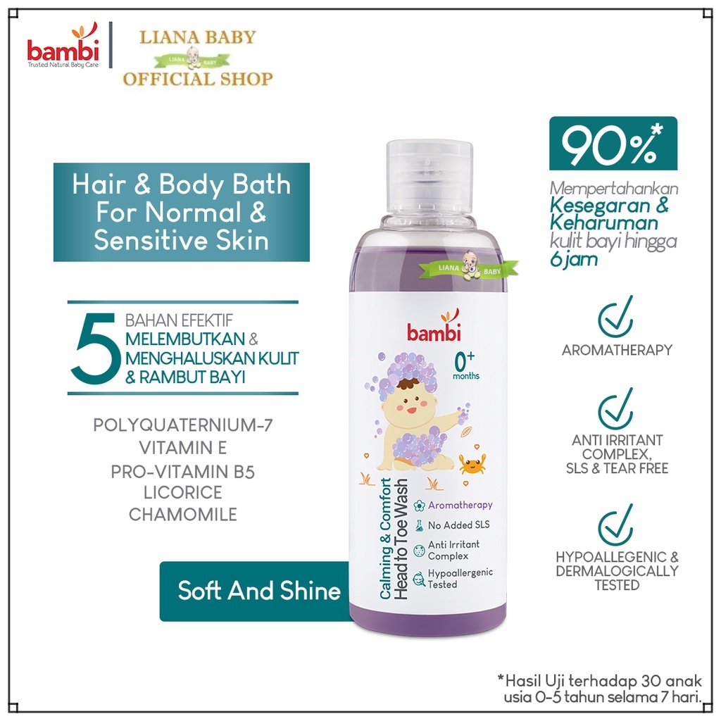PERA688 BAMBI BABY CALMING AND COMFORT HEAD TO TOE WASH SABUN&amp;SHAMPOO BAYI 200ML