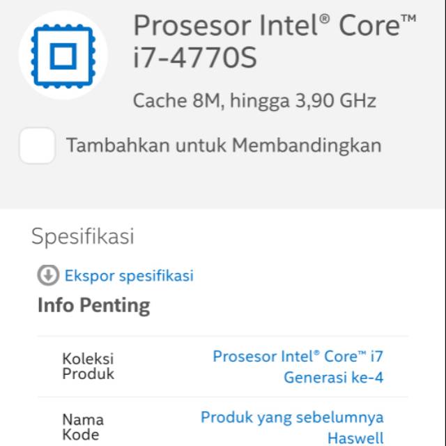 Core i7 4770 S 3.9GHz Max Intel Haswell Soket 1150 Gen 4