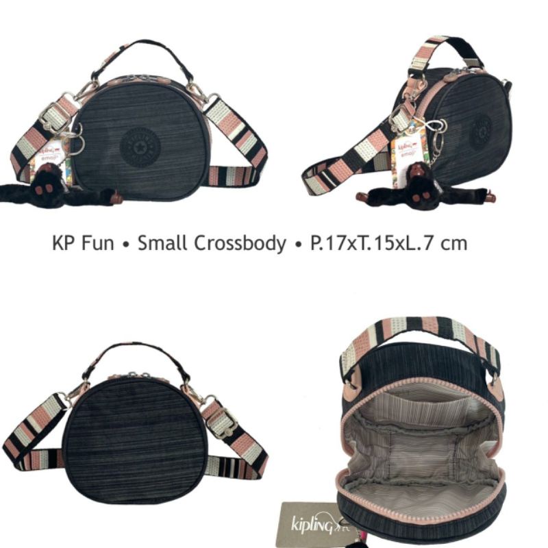 Tas selempang wanita bulat mini Kp kipling Fun Premium crossbody