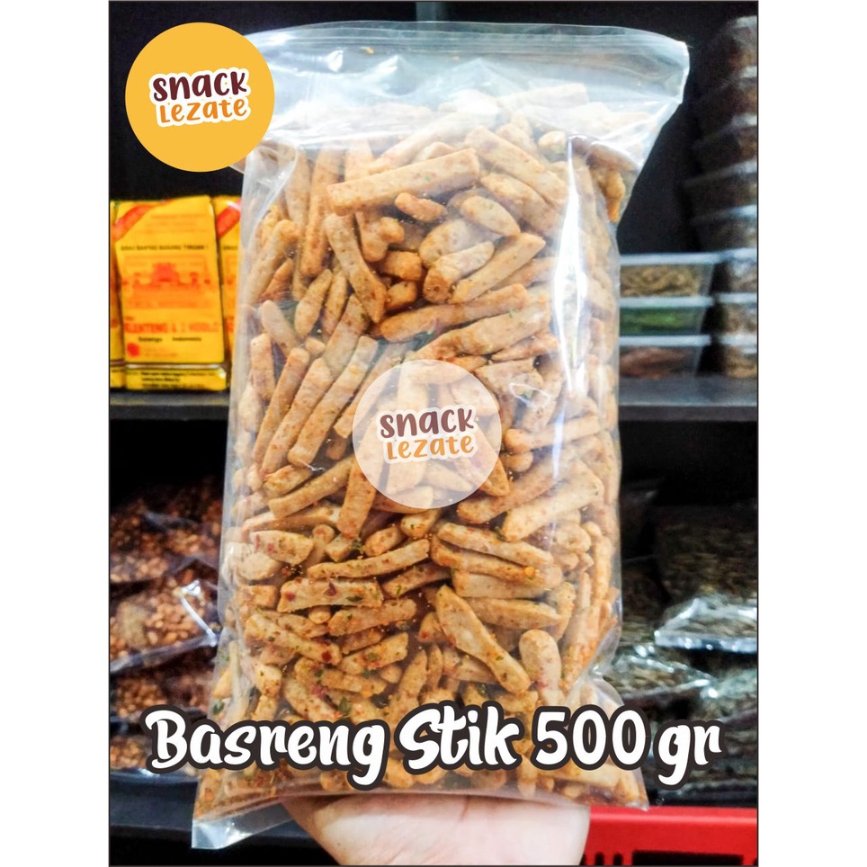 Basreng Stik 1kg Basreng Daun Jeruk / Basreng Kiloan Pedas Daun Jeruk Basreng Bandung Snack Lezate-1