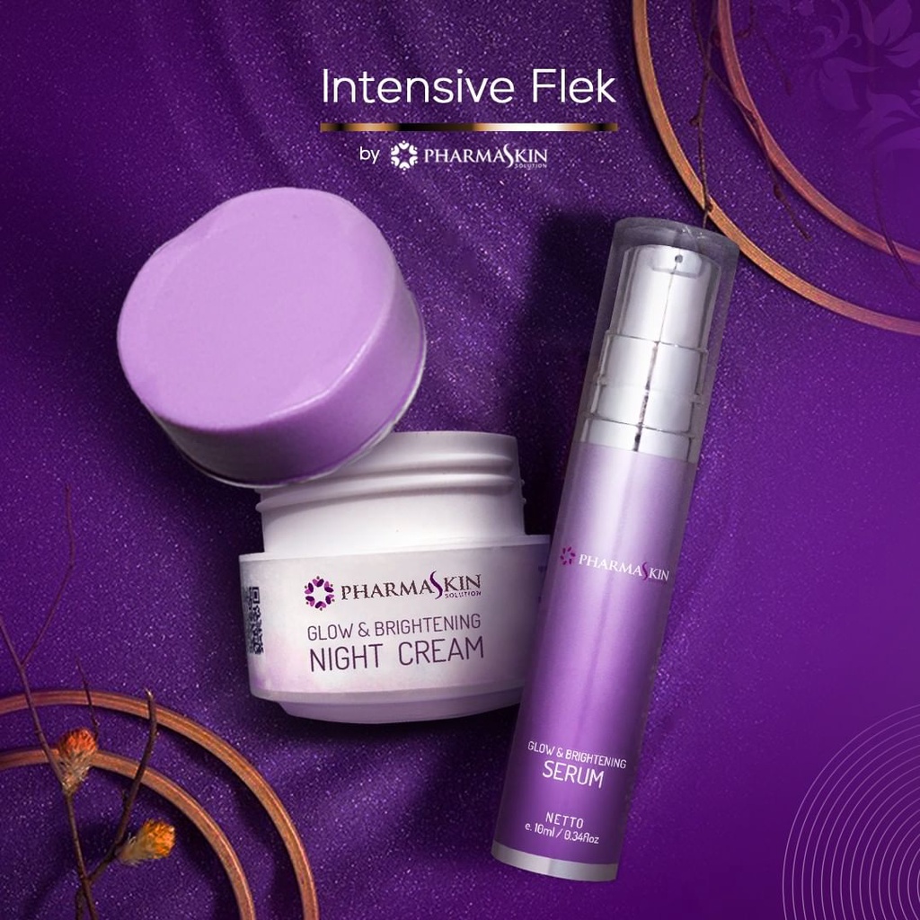 Pharmaskin Intensive Night Flek Cream Paket Krim malam dan Serum Glowing Resmi BPOM