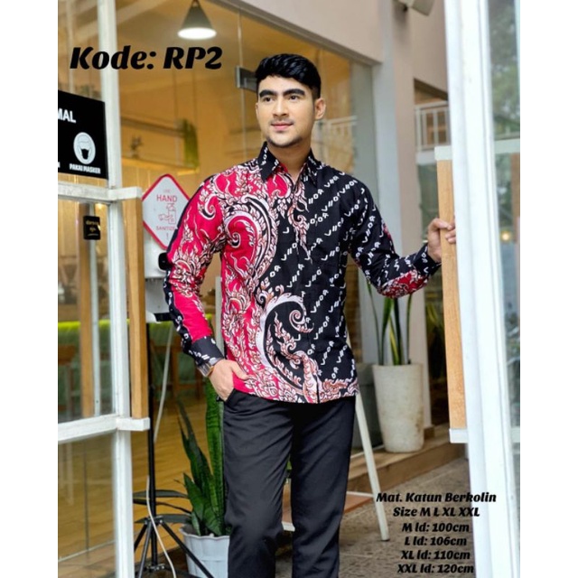 BATIK KODE RP2 | LONTARA | Kemeja Batik Pria By BATIK LANANG - Batik Khas Makassar