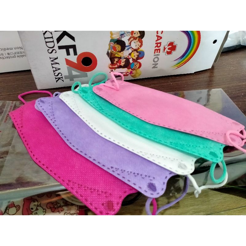 Masker Anak KF94 Mix Warna Careion Isi 20 Pcs Masker Anak Murah KF94 Warna