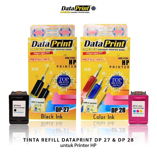 TINTA SUNTIK HP DATA PRINT / REFIL TINTA SUNTIK DATA PRINT DP27 DAN DP28 HITAM DAN WARNA
