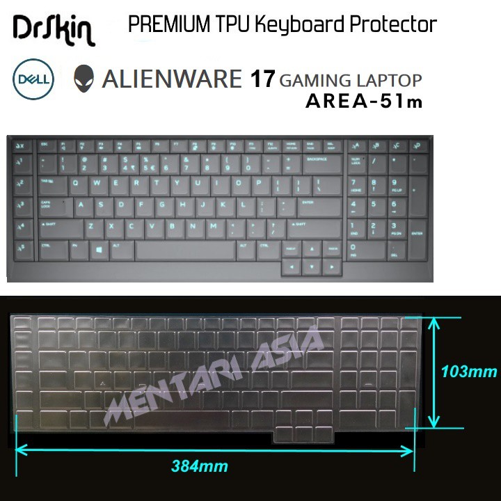 Keyboard Protector DELL ALIENWARE 17 Area-51m - DrSkin PREMIUM TPU