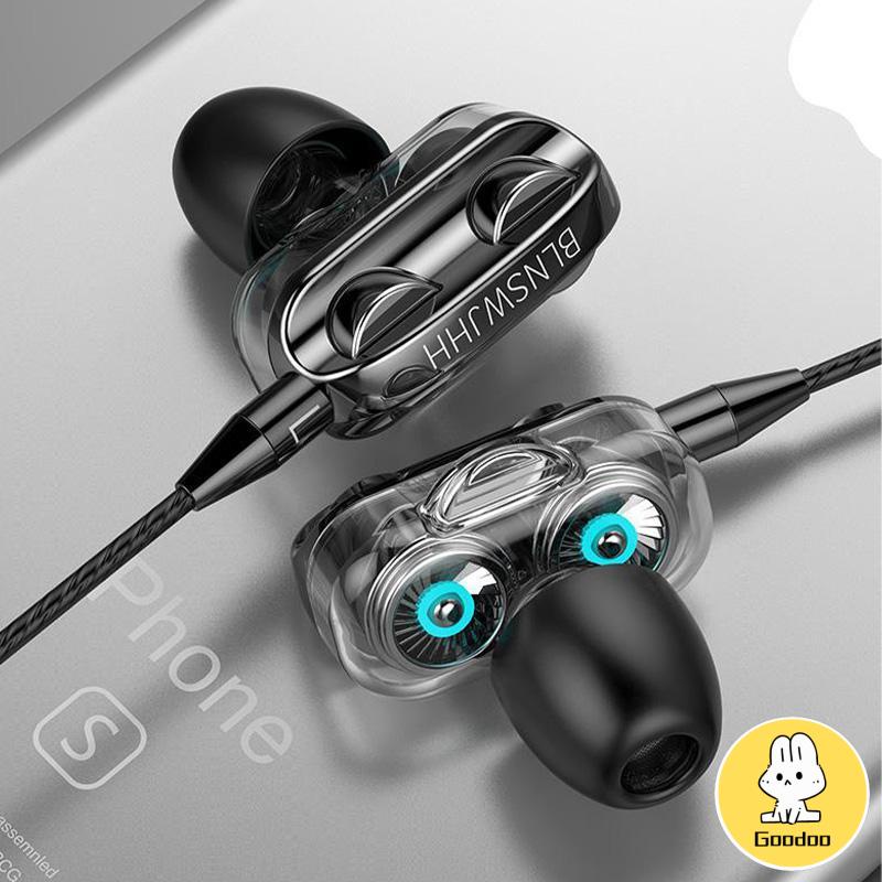 Earphone In-Ear-SWtereo-SWuper Bass Dengan Mic + Kabel Jack 3.5mm Untuk Olahraga -Doo