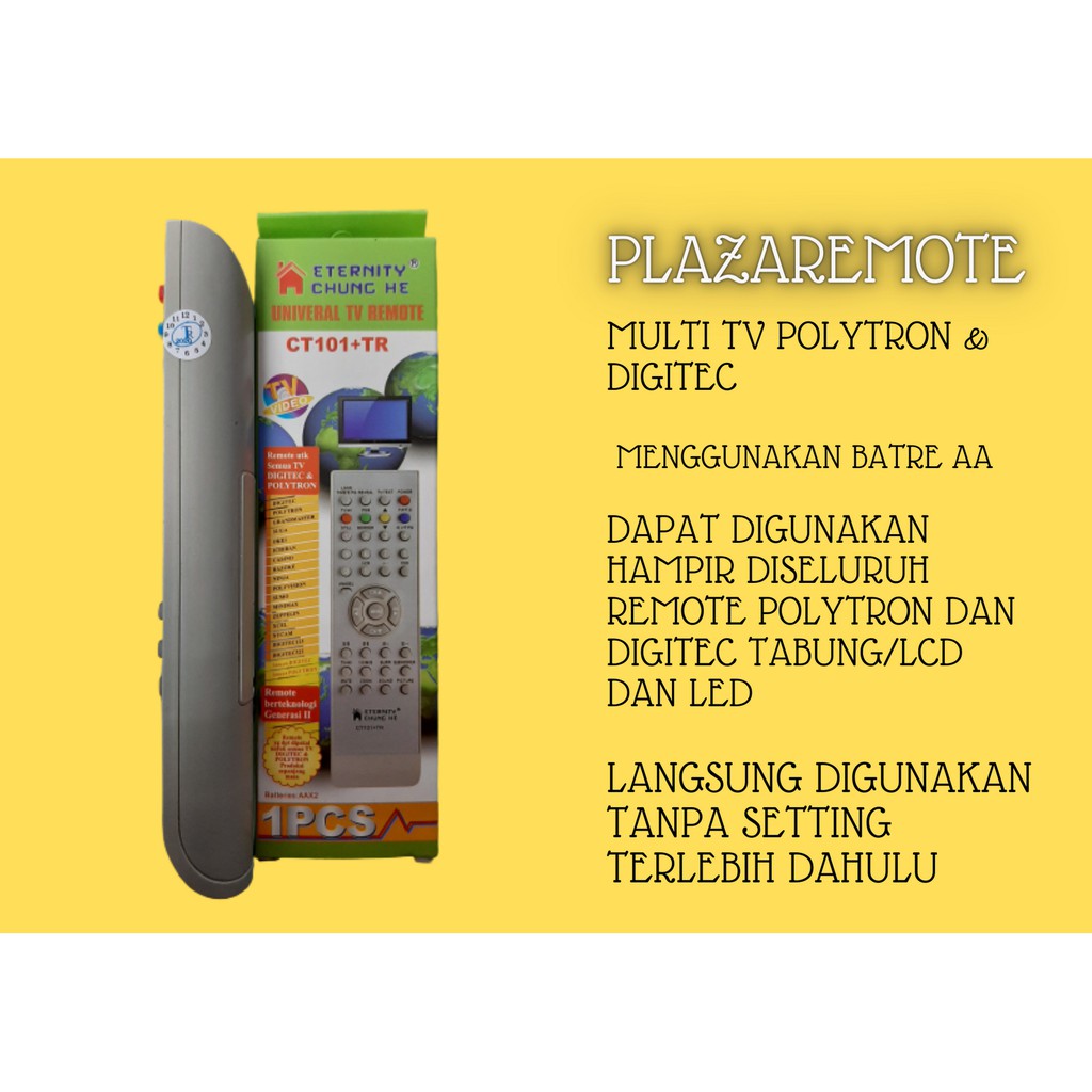 Remote POLYTRON DIGITEC TV MULTI LCD LED TABUNG 101TR