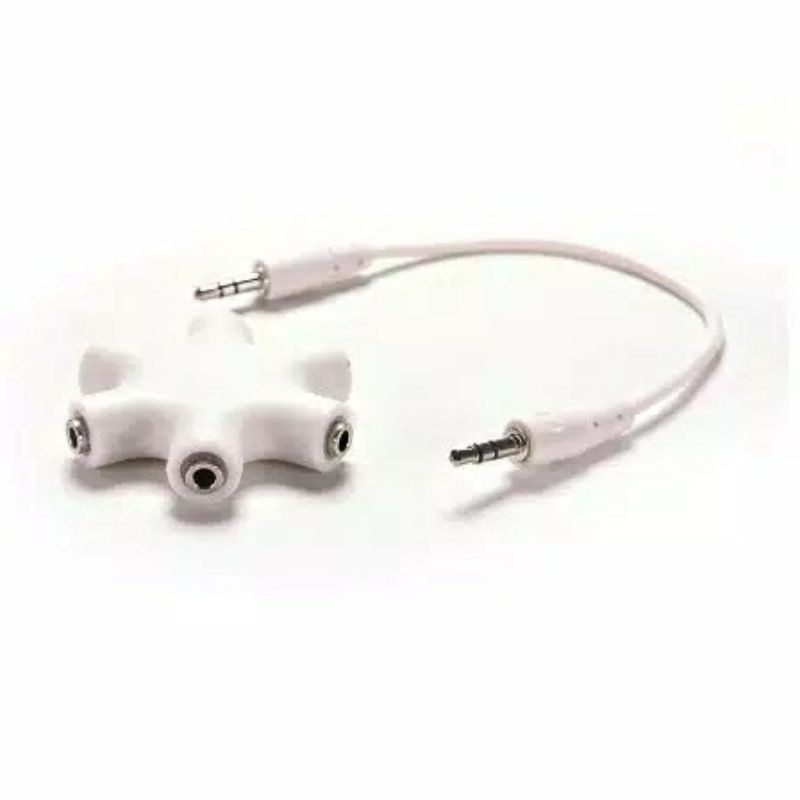 Jack 6 way Ports male to 5 female Splitter Audio Aux 3.5mm Mysunstore