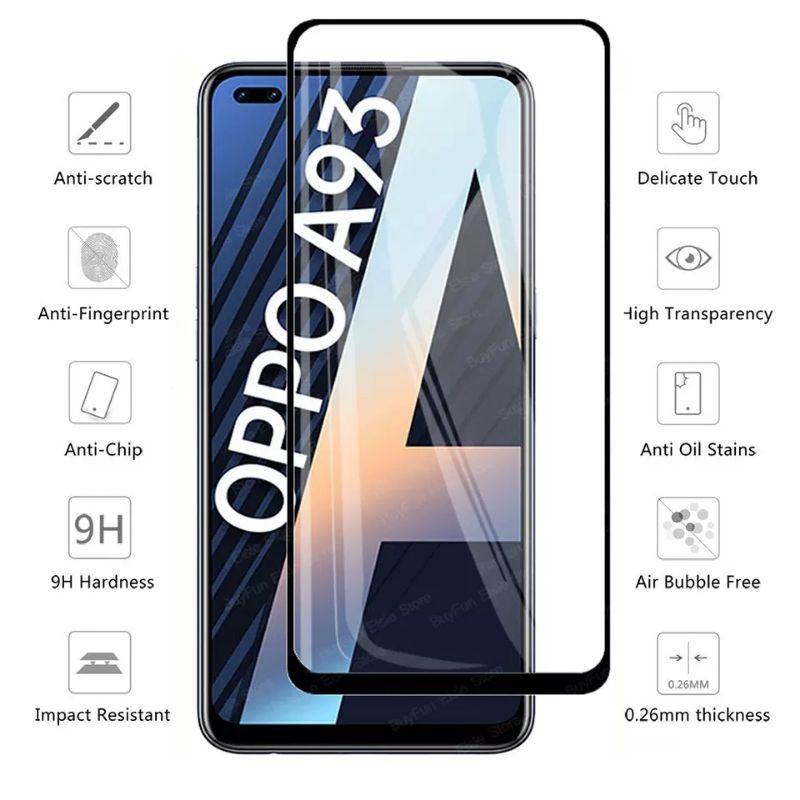 FREE ✅ TEMPERED GLASS FULL OPPO A93 - HARDCASE SOFTCASE CASE FUZE ARMOR OPPO A93 SILIKON COVER