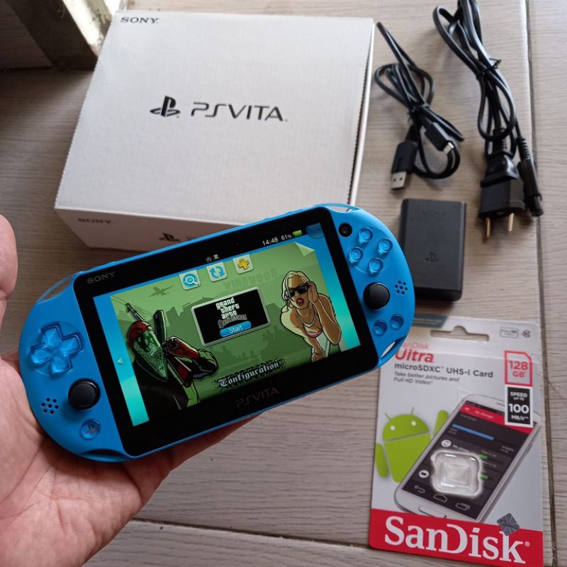 Ps Vita Slim Biru Fullgame 128gb henkaku enso permanent