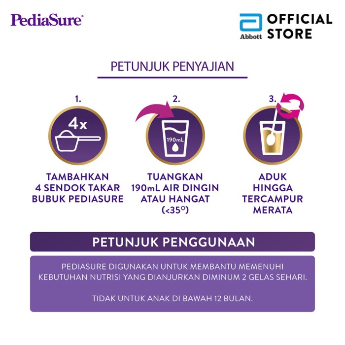 PEDIASURE TRIPLESURE  400 GR (1-10 TAHUN) SUSU FORMULA PERTUMBUHAN