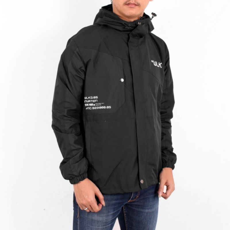 WALKED ORIGINAL JAKET PRIA OUTDOOR PARASUT HOODIE TASLAN WATERPROOF ANTI AIR - windbreaker jacket invation