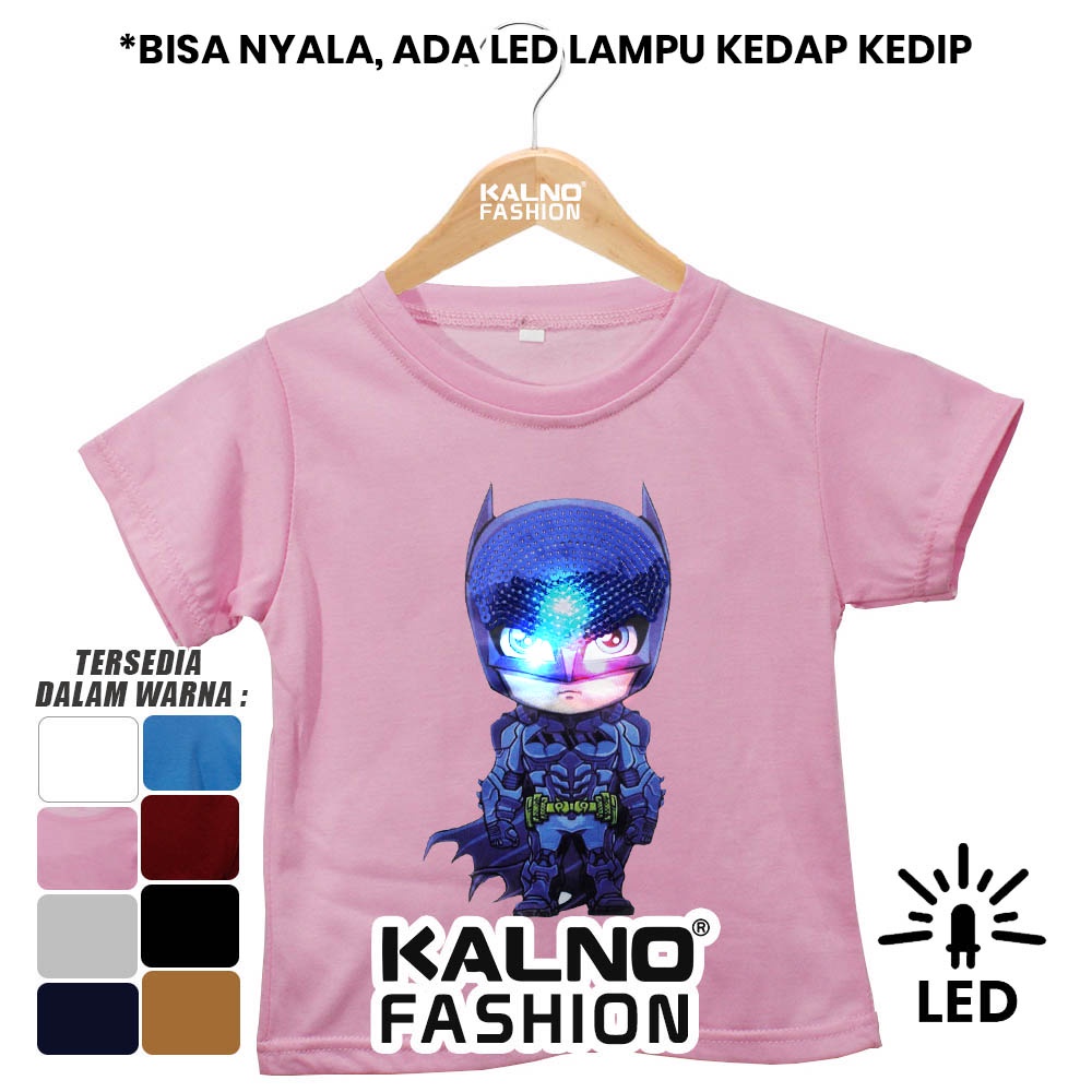 Baju anak pria wanita karakter BTMAN BT441 LED manik mani Bahan Katun polyester umur 1 - 7 tahun Random