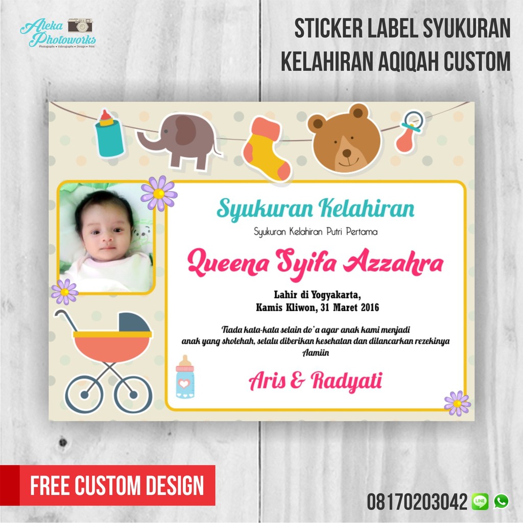 Sticker Label Syukuran Kelahiran Aqiqah  Shopee Indonesia