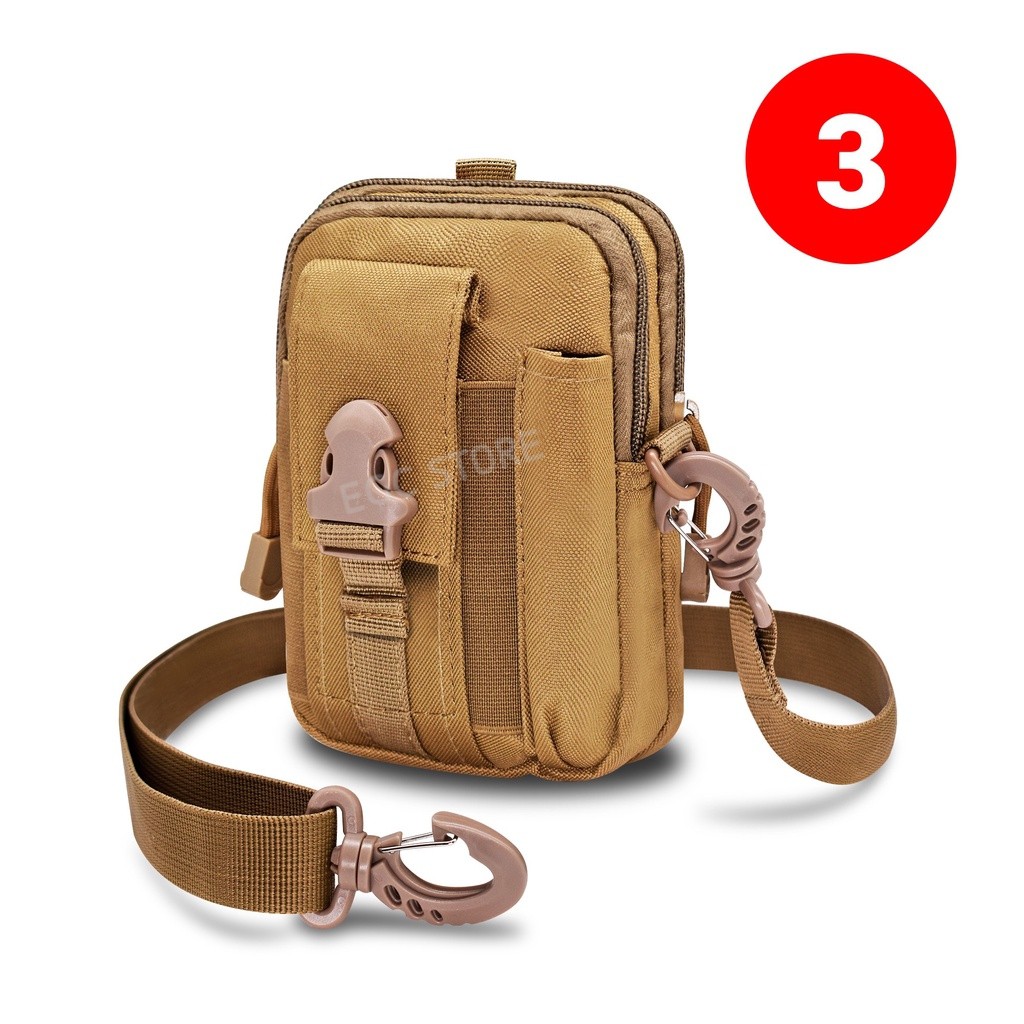 TAS PINGGANG HP / TACTICAL ARMY / FASHION TRAVELLING / TACTICAL MILITARY-KHAKI TALI