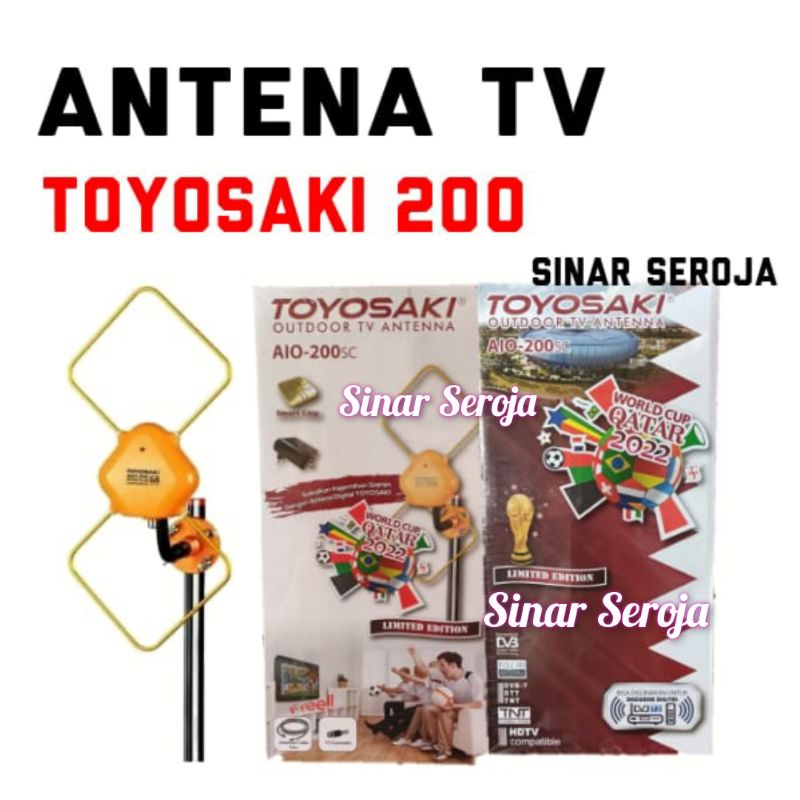 Antena TV Digital Toyosaki AIO 200 + Adaptor / Antena Indoor Outdoor