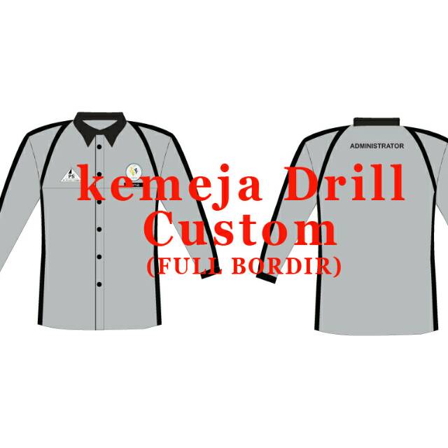 Kemeja Drill custom full bordir