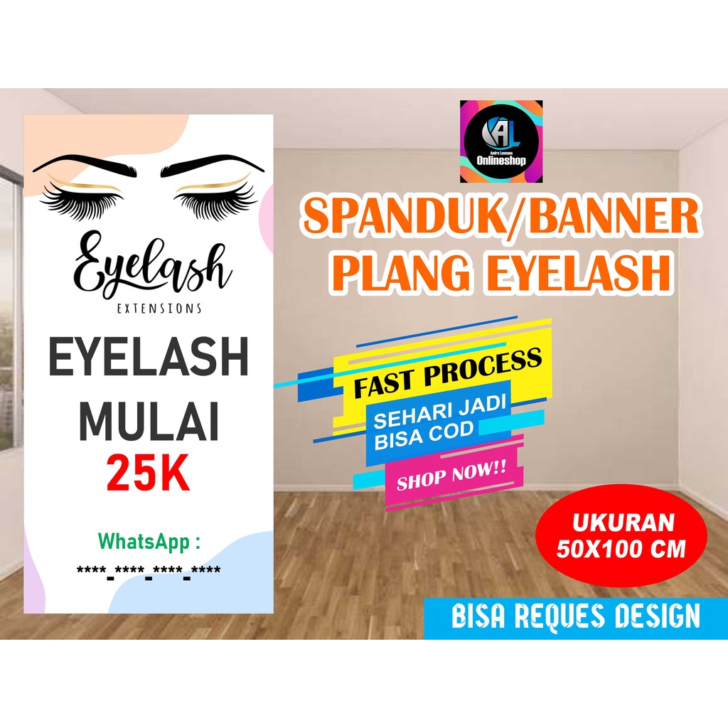 Spanduk, Banner Plang Eyelash Ektension