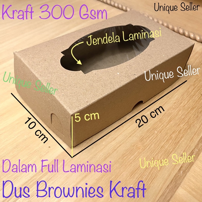 Dus 20x10x5 KRAFT Jendela FULL Laminasi 300 Gram / Dus Box Kotak Brownies Kraft 20x10x5 Kraft Window / Dus Box Kotak Kue Roti Snack 20x10 x 5 KRAFT Window Laminas 300 Gsm / Dus Kotak Box Hampers 20 x 10 x 5 Kraft