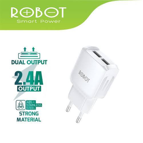 ADAPTOR CHARGER ROBOT RT-K6 - 2.4A BATOK KEPALA CASAN RT K6 2 PORT USB ORIGINAL