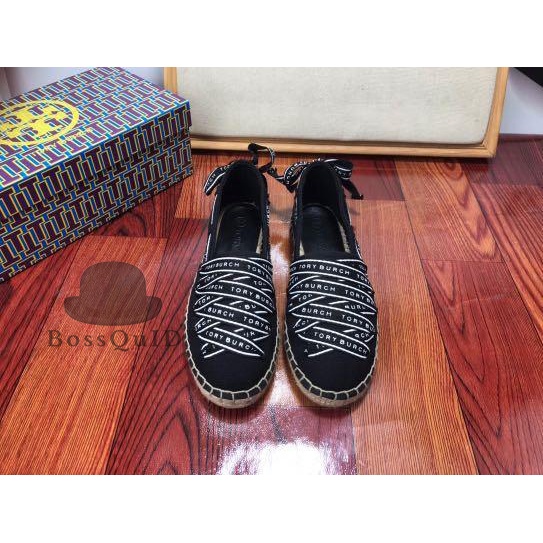 Tory Burch Ribbon Espadrille Black