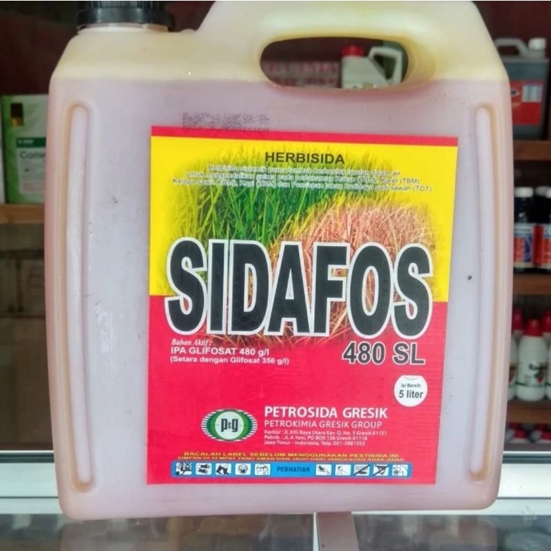 Obat Pembasmi Rumput Darat, Sidafos 480 Sl Kemasan 5 Liter