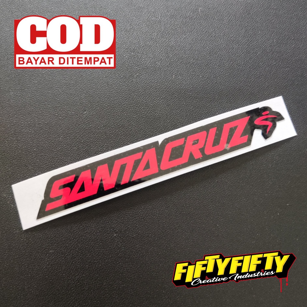 Stiker Print Cut SANTACRUZ Stiker Printing Laminasi Glossy Stiker Motor Mobil Helm Sudah Membentuk Pola Desain