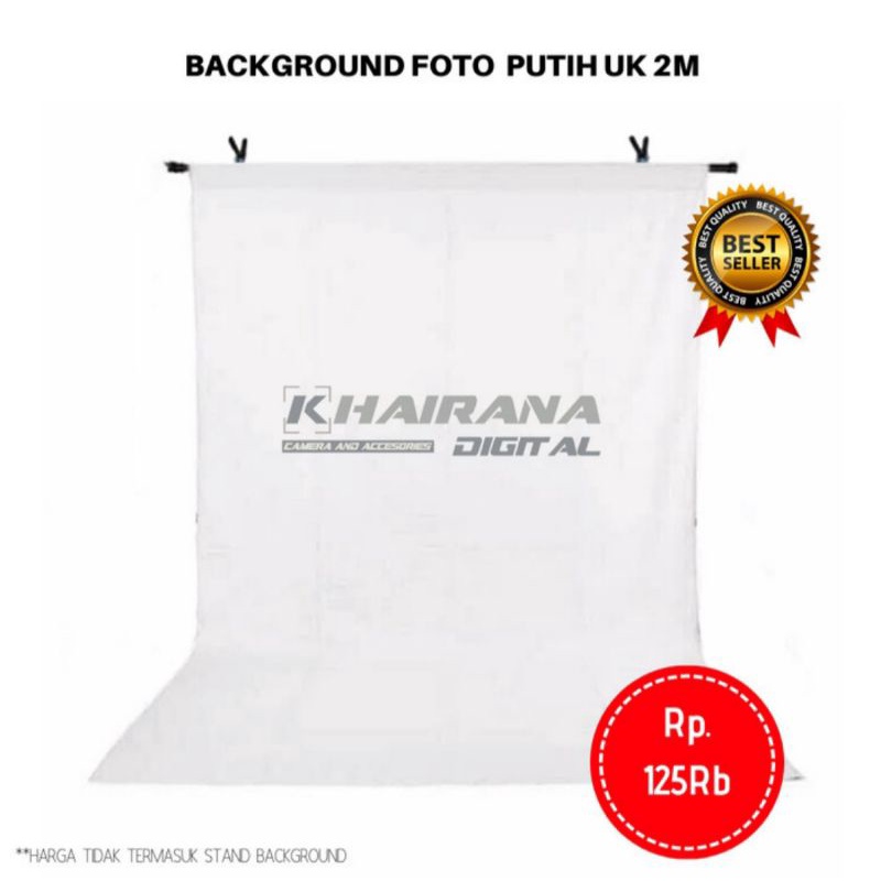 Kain Background Backdrop layar latar Foto Putih 2x2.3meter