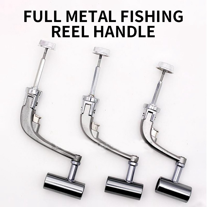 1pc Handle Reel Pancing Putar Bahan Full Metal Ukuran S/M/L