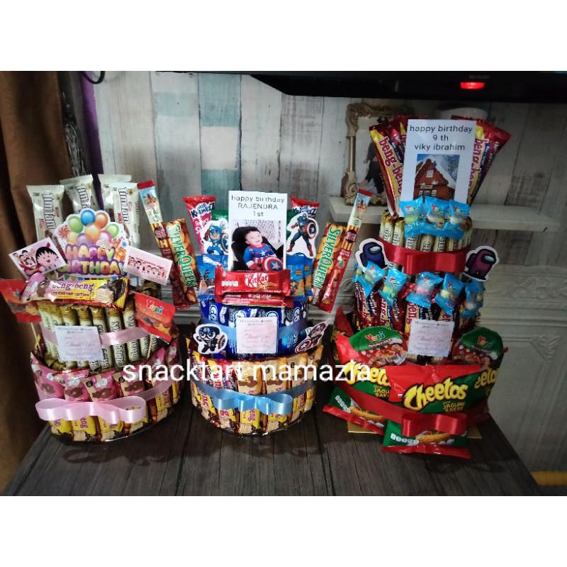 snack tart COSTUME / snack tower / money cake / bingkisan ulang tahun / snack ultah kekinian