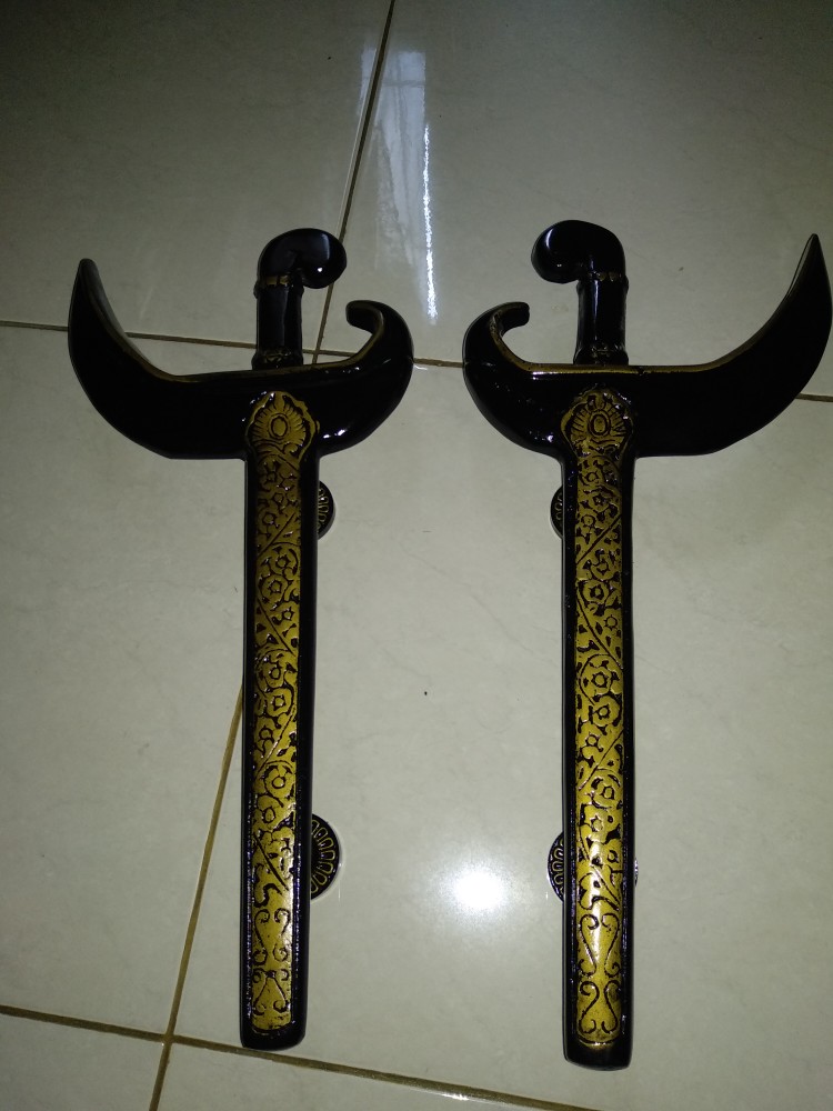 Handle Pintu Keris Ukir Blackgold Panjang 50cm