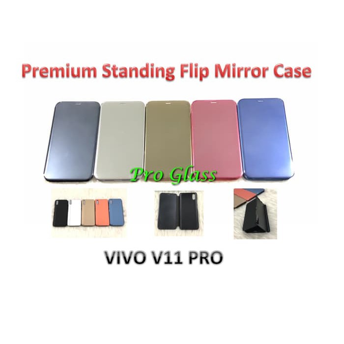 VIVO V11 PRO Clear View Mirror Standing Flip Cover Case Premium