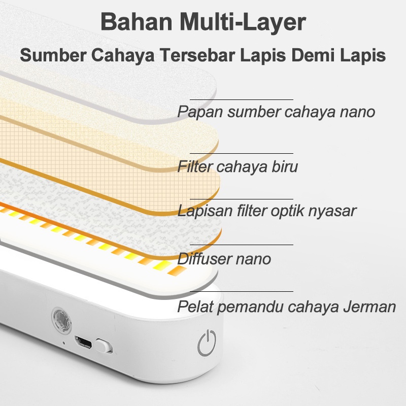 ITS Lampu Magnetic Tidak ada cahaya biru 6000mAh Papan Sumber Cahaya Nano Jerman Lampu Sentuh LED Multifungsi