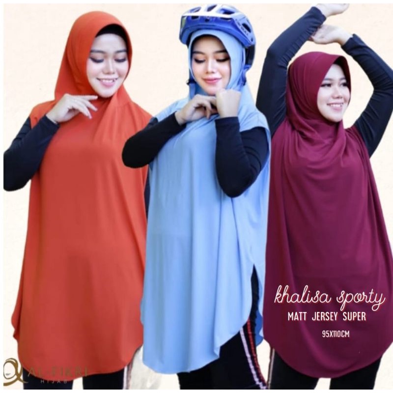 Hijab Olahraga Muslimah Syari Jumbo Menutup Dada dan Perut Bahan Jersey Super Tebal