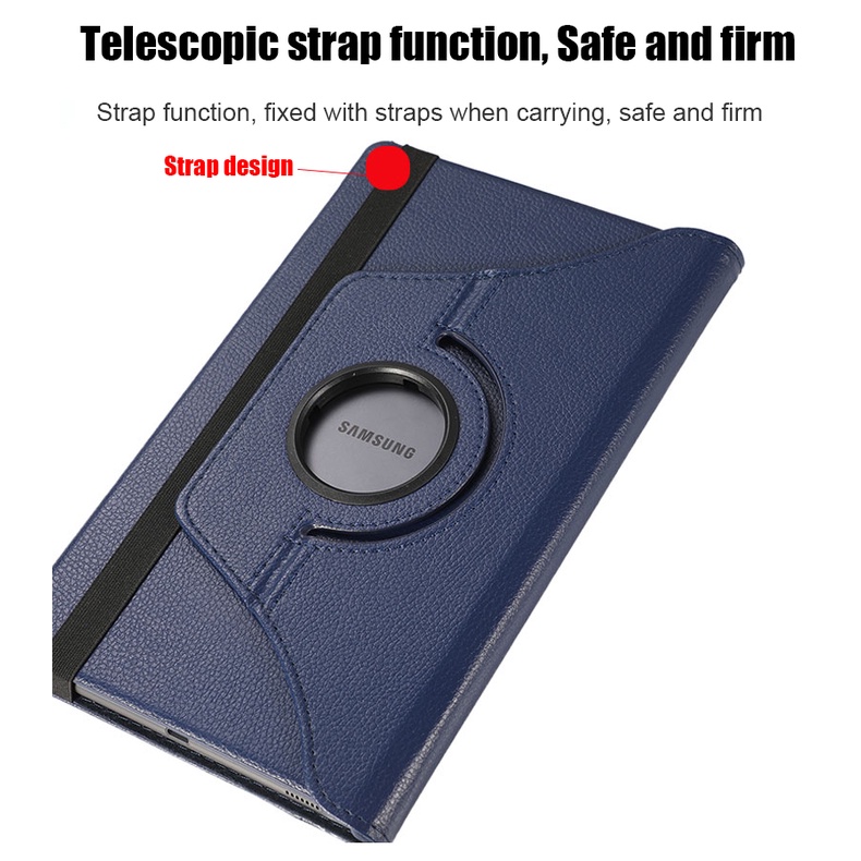 For Samsung Galaxy Tab A8 10.5 (2021) SM-X200 SM-X205 Fashion360° Rotating Stand Flip Leather Case Tablet Penutup Pelindung Shockproof