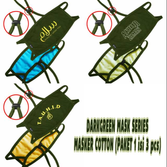 DARKGREEN MASK SERIES MASKER COTTON