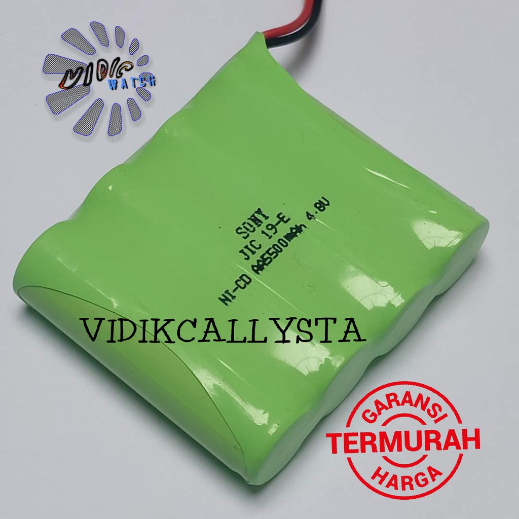 Baterai NiCd RC AA 5500mAh 4.8V Socket Hitam isi 4