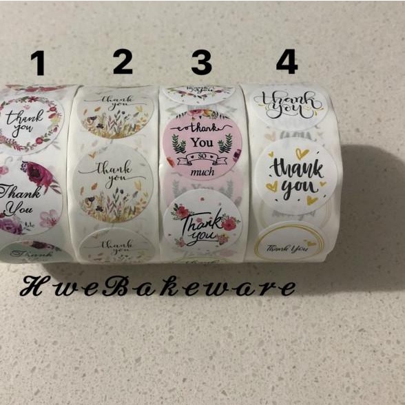 

☎ Stiker label untuk segel / seal Thank You 4 motif per roll 500pc ✮