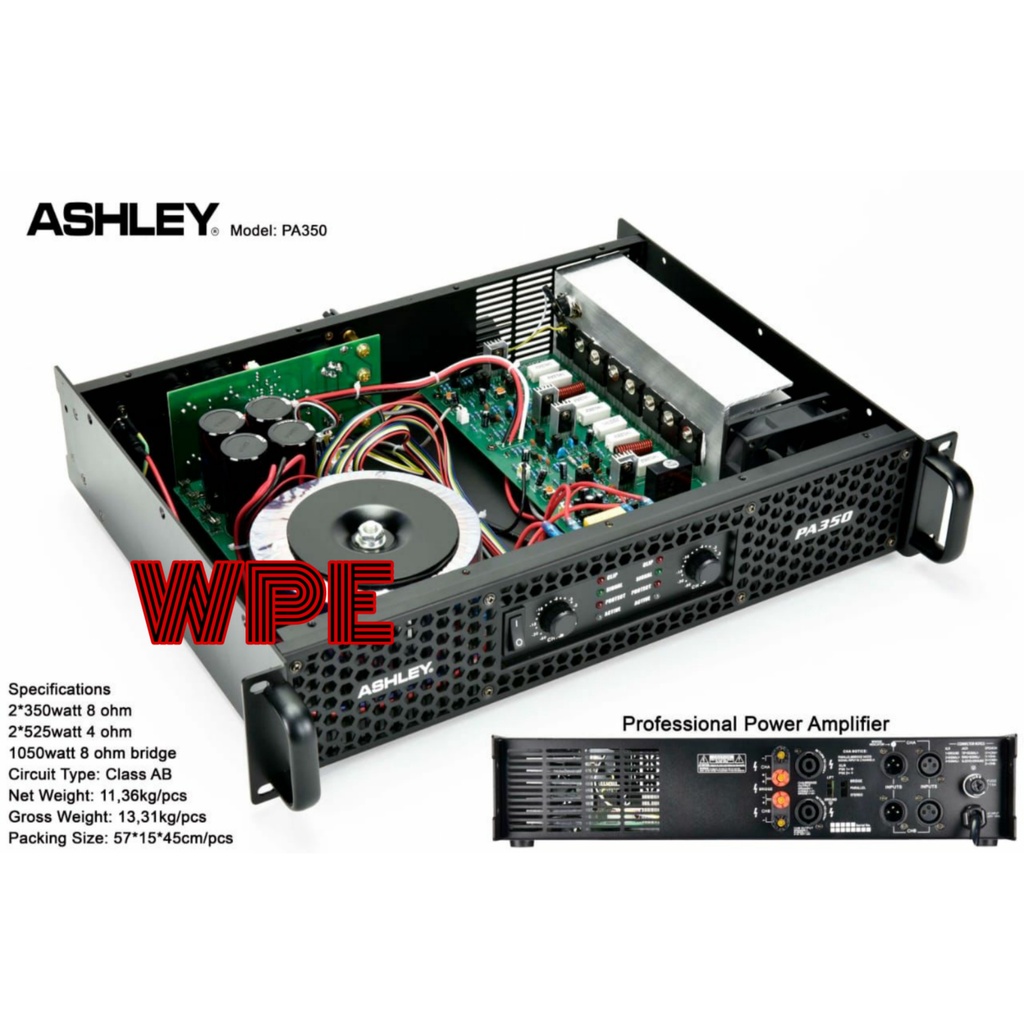 power amplifier ashley pa350 ashley pa 350 original 350watt