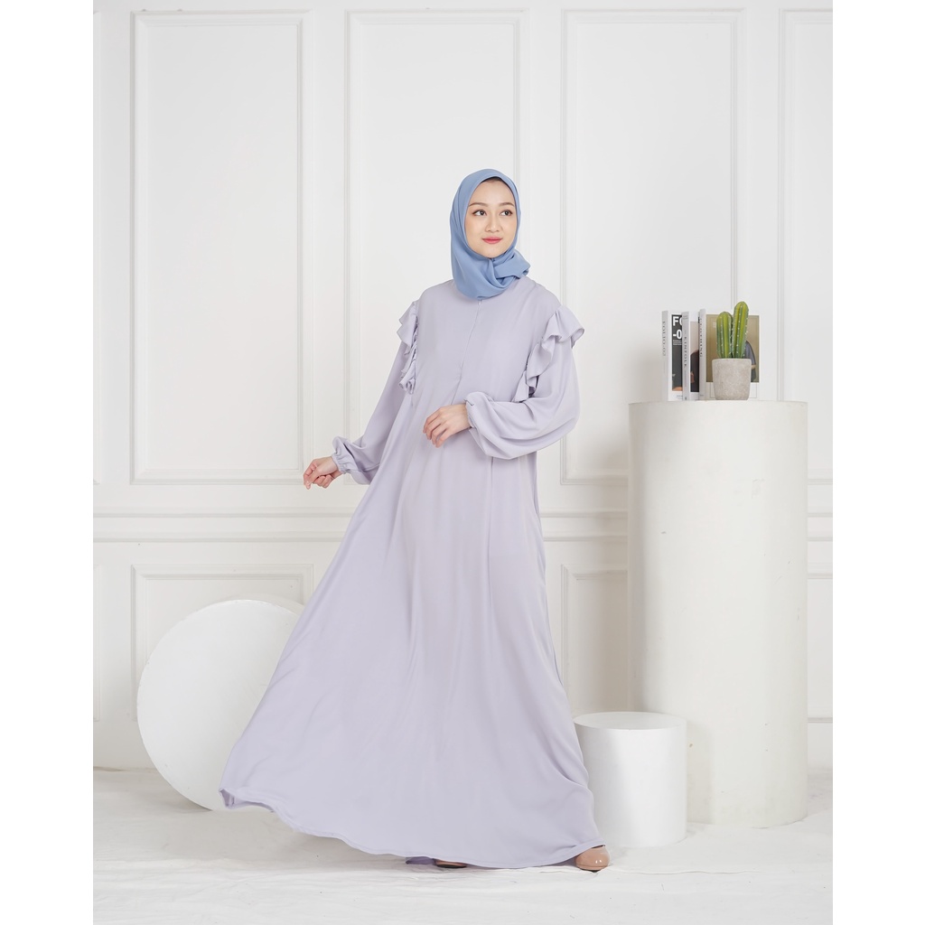 Demorin- Gamis Ruffle Fashion Wanita Muslim Premium