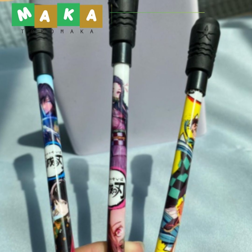 

pulpen gel putar magnet demon slayer pen gel kimetsu no yaiba pena bolpoint tinta hitam perlengkapan sekolah alat tulis kantor import atk termurah