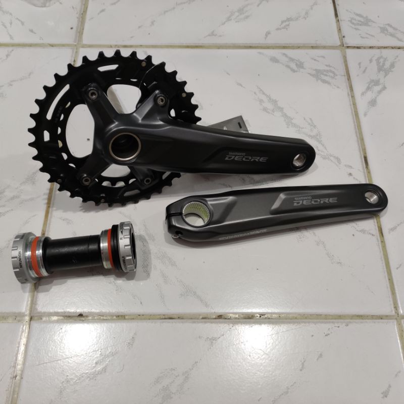 Crank Set Shimano Deore M5100 Dobel Chainring 26 36 T Sepeda MTB