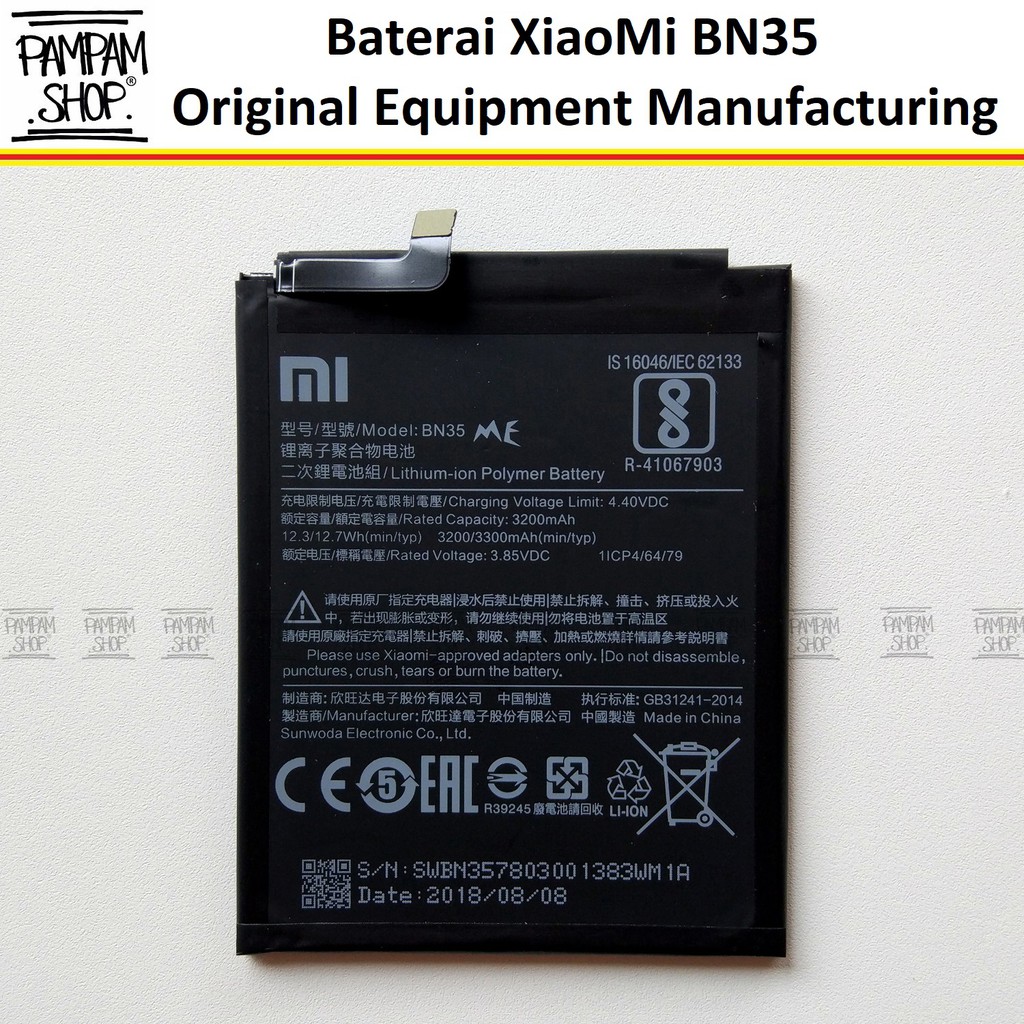 Baterai Handphone XiaoMi BN35 Redmi 5 Original OEM Battery