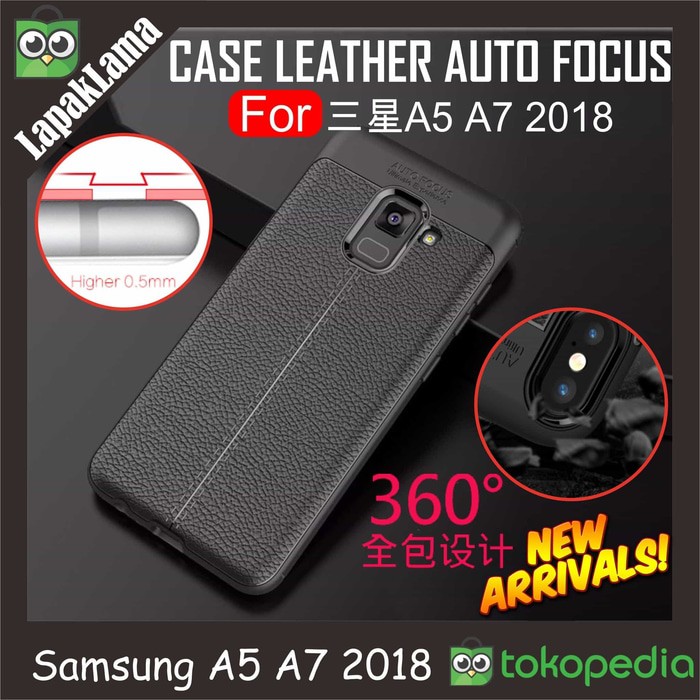 Tersedia Case Leather Auto Focus Original Samsung Galaxy A8+ A8 Plus A730 2018