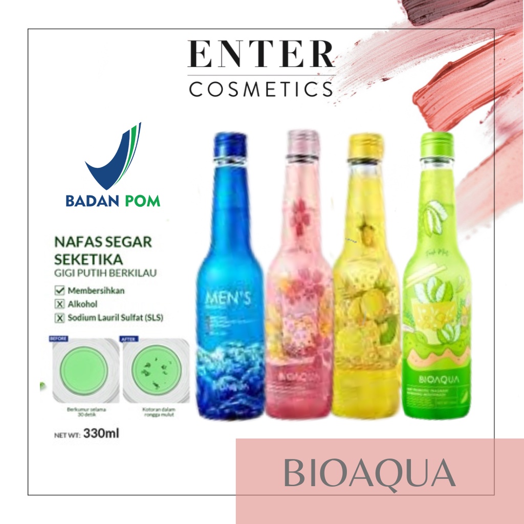 [BPOM] BIOAQUA Mouthwash 330ml Obat Kumur Probiotic Fragrant Refreshing Nafas Segar Pemutih Gigi Obat Kumur Karang Gigi