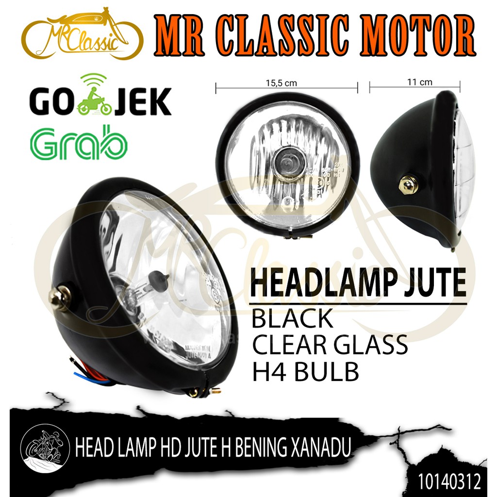 Head Lamp HD Jute H4 Kaca Bening