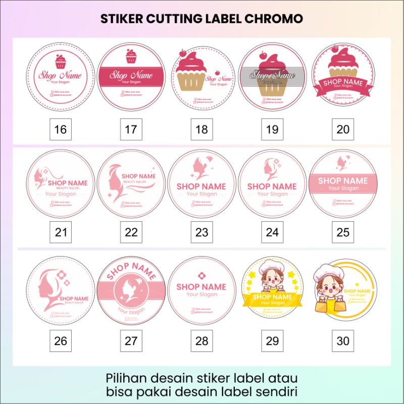 LABEL NAMA PRODUK STIKER CROMO / LABEL MAKANAN TOPLES