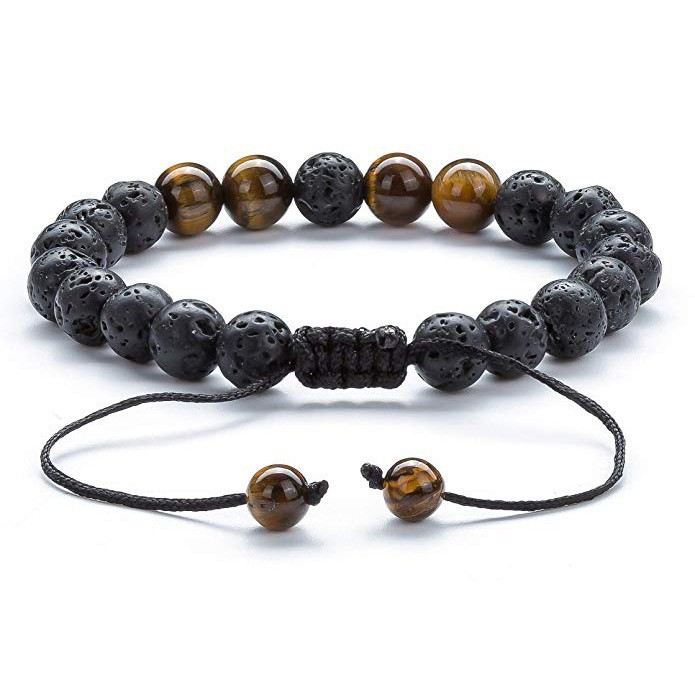 Lava Rock Essential Oil Diffuser Bracelet Braided Rope Tiger Beads Bracelet