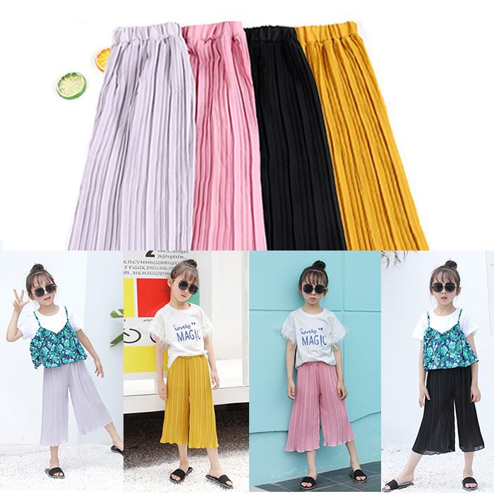 Celana Plisket Anak Perempuan Import / Celana Panjang Prisket Anak Cewek / Celana Fashion Anak