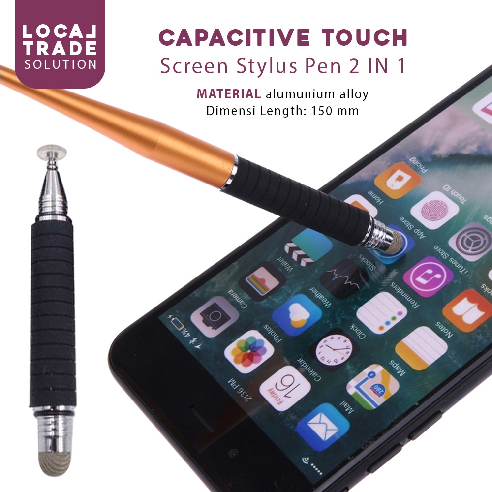 Stylus Pen 2 in 1 Universal Drawing Pen Capacitive Touch Screen Pen Layar Sentuh Untuk Semua HP Android dan Tablet